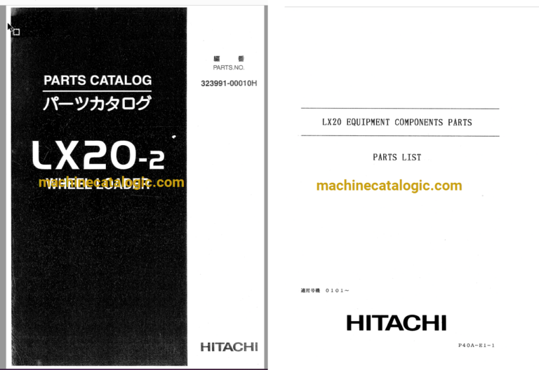Hitachi LX20-2 Wheel Loader Full Parts Catalog