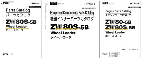 Hitachi ZW80S-5B Wheel Loader Full Parts and Engine Parts Catalog