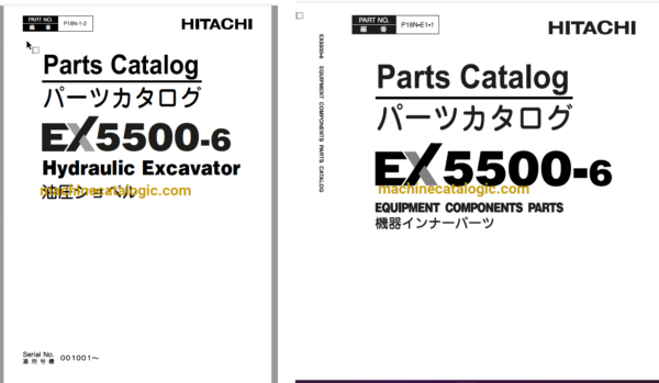 Hitachi EX5500-6 Hydraulic Excavator Full Parts Catalog