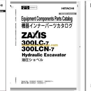 Hitachi ZX300LC-7 ZX300LCN-7 Series Hydraulic Excavator Full Parts and Engine Parts Catalog