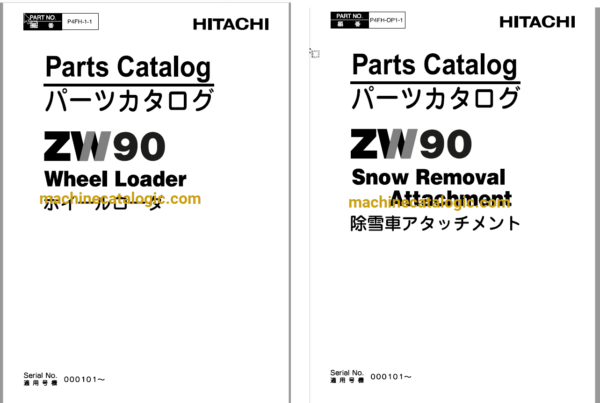 Hitachi ZW90 Wheel Loader Full Parts Catalog Hitachi ZW90 Wheel Loader INDEX: