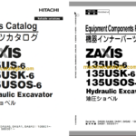 Hitachi ZX135US-6, ZX135USK-6, ZX135USOS-6 Hydraulic Excavator Full Parts Catalog