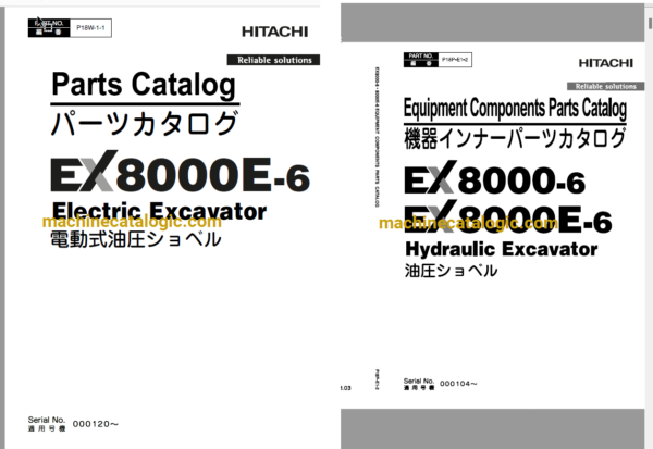 Hitachi EX8000E-6 Electric Excavator Full Parts Catalog Hitachi EX8000E-6 Electric Excavator NDEX: