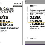 Hitachi ZX75US-5B,ZX75USK-5B Hydraulic Excavator Full Parts Catalog
