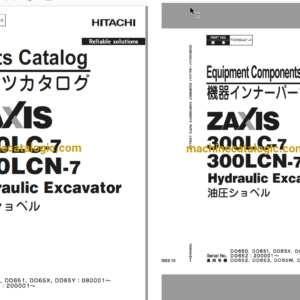 Hitachi ZX300LC-7,ZX300LCN-7 Hydraulic Excavator Full Parts Catalog