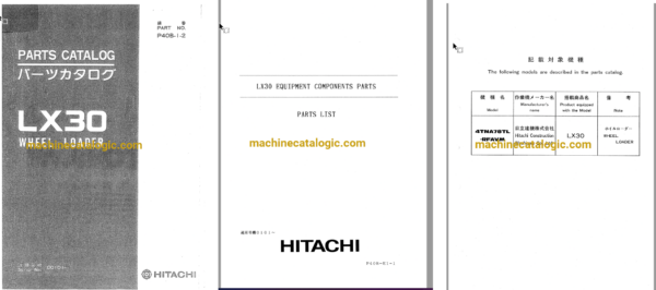 Hitachi LX30 Wheel Loader Full Parts and Engine Parts Catalog