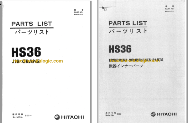 Hitachi HS36 JIB Crane Full Parts Catalog