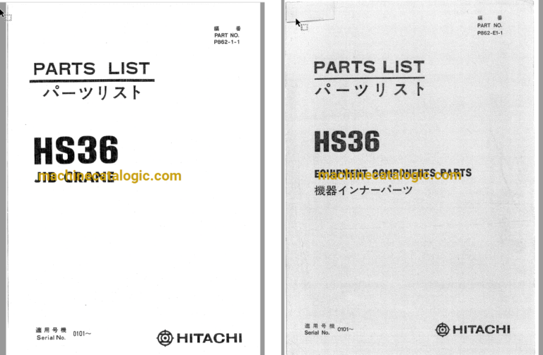 Hitachi HS36 JIB Crane Full Parts Catalog