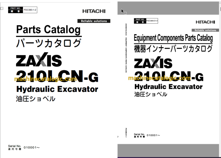 Hitachi ZX210LCN-G Hydraulic Excavator Full Parts Catalog