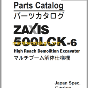 Hitachi ZX500LCK-6 High Reach Demolition Excavator Parts Catalog