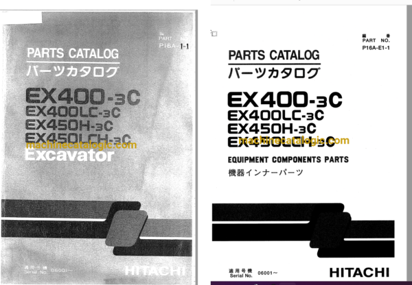 Hitachi EX400-3C,EX400LC-3C,EX450H-3C,EX450LCH-3C Excavator Full Parts Catalog