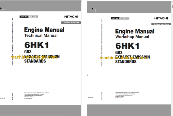 Hitachi 6HK1 GB3 EXHAUST EMISSION STANDARDS Technical and Workshop Engine Manual