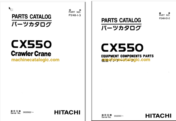 Hitachi CX550 Crawler Crane Full Parts Catalog