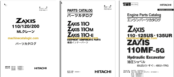 Hitachi ZX110, ZX110M, ZX110-E Excavator Full Parts and Engine Parts Catalog