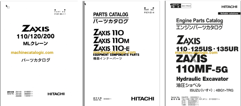 Hitachi ZX110, ZX110M, ZX110-E Excavator Full Parts and Engine Parts Catalog