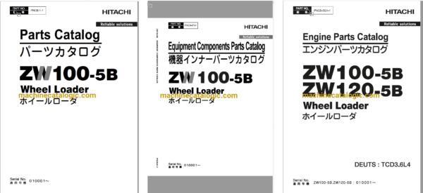 Hitachi ZW100-5B Wheel Loader Full Parts and Engine Parts Catalog