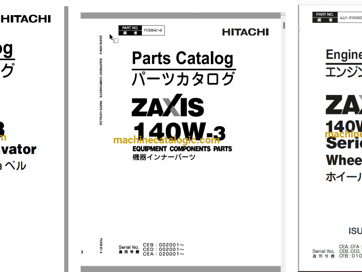 Hitachi ZX140W-3 Wheeled Excavator Full Parts and Engine