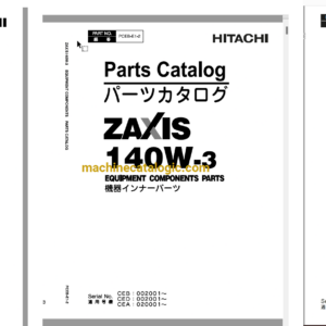 Hitachi ZX140W-3 Wheeled Excavator Full Parts and Engine Parts Catalog