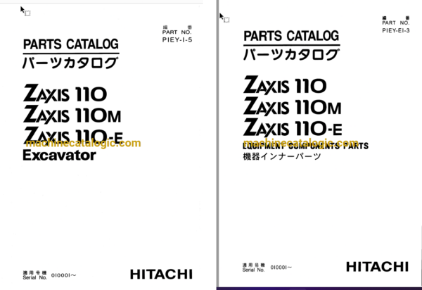 Hitachi ZX110, ZX110M, ZX110-E Excavator Full Parts Catalog