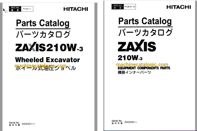 Hitachi ZX210W-3 Wheeled Excavator Full Parts Catalog