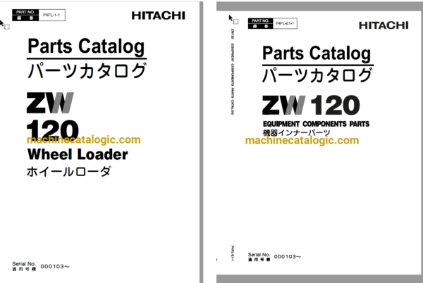 Hitachi ZW120 Wheel Loader Full Parts Catalog