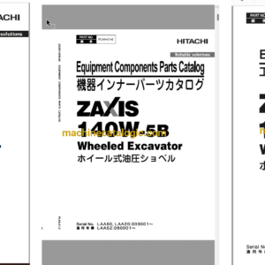 Hitachi ZX140W-5B Wheeled Excavator Full Parts and Engine Parts Catalog