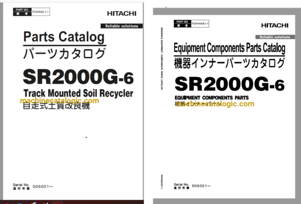 Hitachi SR2000G-6 Track Mounted Soil Recycler Full Parts Catalog