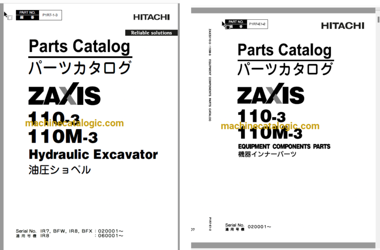 Hitachi ZX110-3,ZX110M-3 Hydraulic Excavator Full Parts Catalog