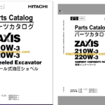Hitachi ZX210W-3, ZX220W-3 Wheeled Excavator Full Parts Catalog