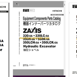 Hitachi ZX330-5A,ZX330LC-5A,ZX350H-5A,ZX350LCH-5A,ZX350K-5A,ZX350LCK-5A Hydraulic Excavator Full Parts and Engine Parts Catalog