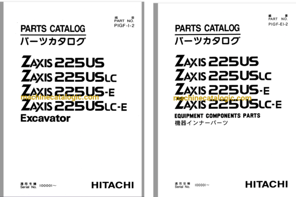 Hitachi ZX225US,ZX225USLC,ZX225US-E,ZX225USLC-E Excavator Full Parts Catalog