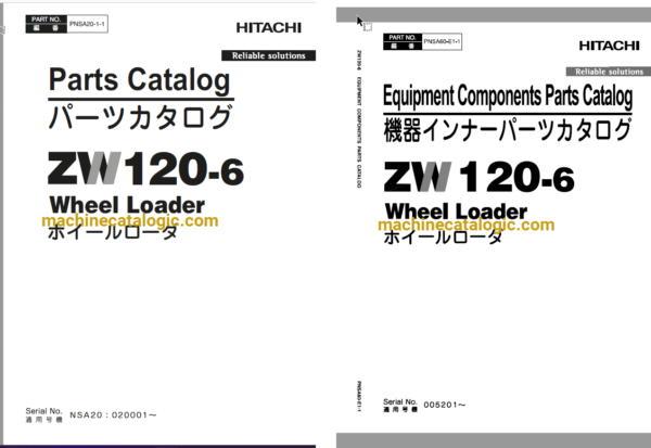 Hitachi ZW120-6 Wheel Loader Full Parts Catalog