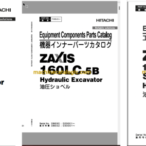 Hitachi ZX160LC-5B Hydraulic Excavator Full Parts and Engine Parts Catalog