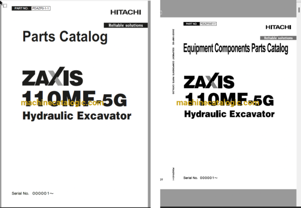 Hitachi ZX110MF-5G Hydraulic Excavator Full Parts Catalog