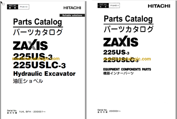 Hitachi ZX225US-3, ZX225USLC-3 Hydraulic Excavator Full Parts Catalog