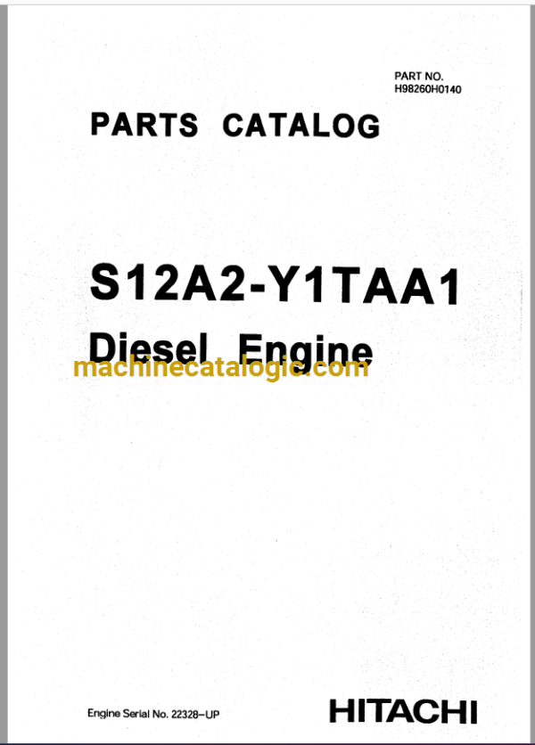 Hitachi S12A2-Y1TAA1 Diesel Engine Parts Catalog