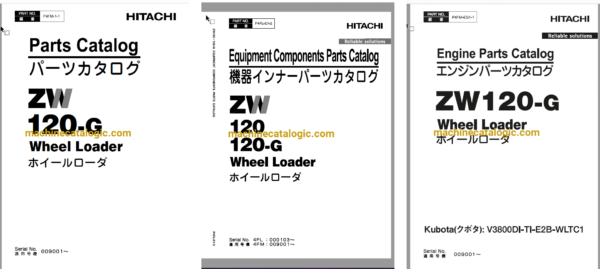 Hitachi ZW120-G Wheel Loader Full Parts and Engine Parts Catalog