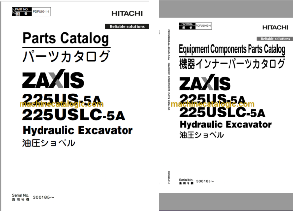 Hitachi ZX225US-5A,ZX225USLC-5A Hydraulic Excavator Full Parts Catalog