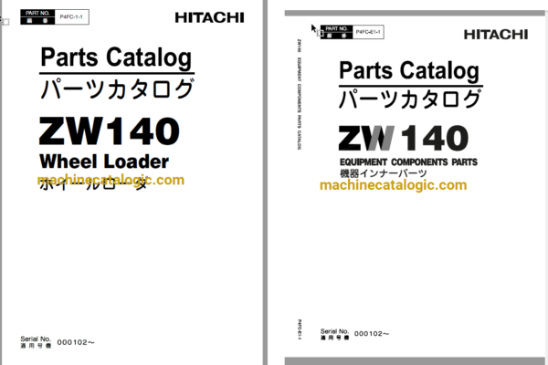 Hitachi ZW140 Wheel Loader Full Parts Catalog