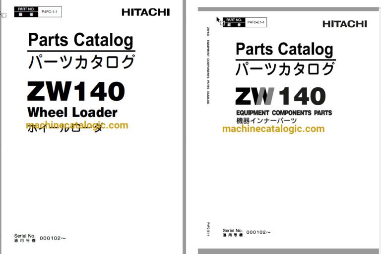 Hitachi ZW140 Wheel Loader Full Parts Catalog