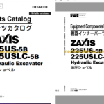 Hitachi ZX225US-5B,ZX225USLC-5B Hydraulic Excavator Full Parts Catalog