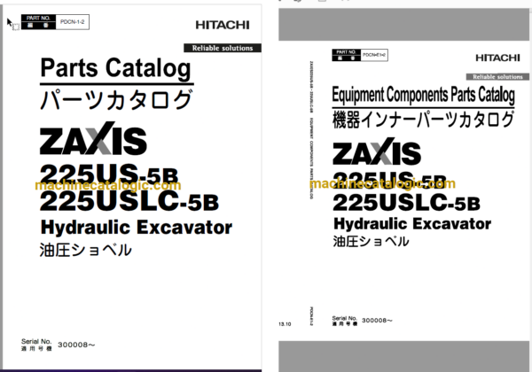 Hitachi ZX225US-5B,ZX225USLC-5B Hydraulic Excavator Full Parts Catalog