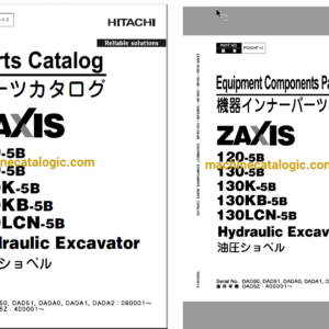 Hitachi ZX120-5B, ZX130-5B, ZX130K-5B, ZX130KB-5B, ZX130LCN-5B Hydraulic Excavator Full Parts Catalog