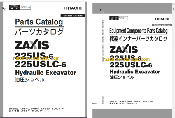 Hitachi ZX225US-6 Series Hydraulic Excavator Full Parts Catalog