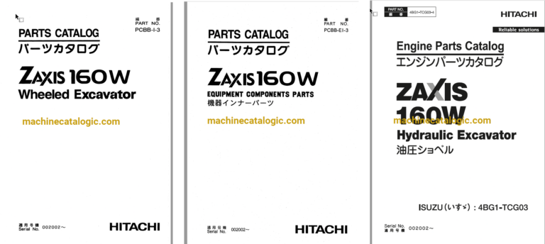 Hitachi ZX160W Wheeled Excavator Full Parts and Engine Parts Catalog
