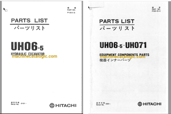 Hitachi UH06-5, UH071 Hydraulic Excavator Full Parts Catalog