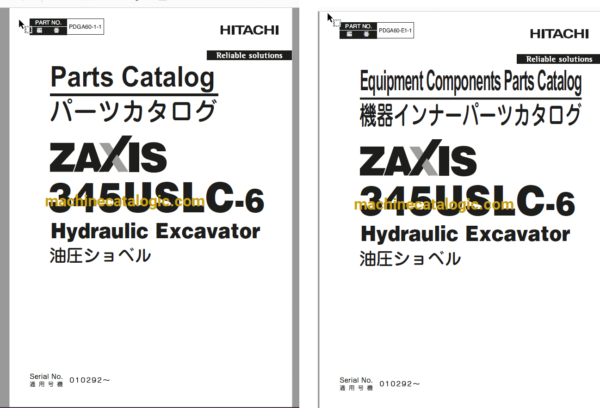 Hitachi ZX345USLC-6 Hydraulic Excavator Full Parts Catalog