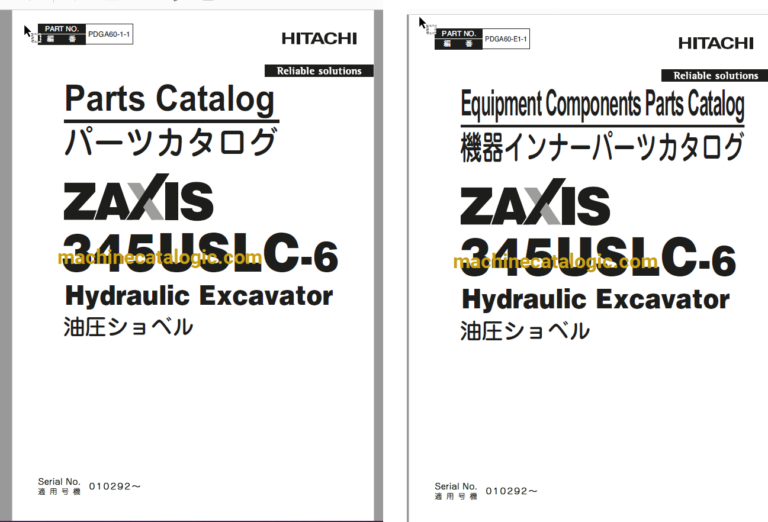 Hitachi ZX345USLC-6 Hydraulic Excavator Full Parts Catalog