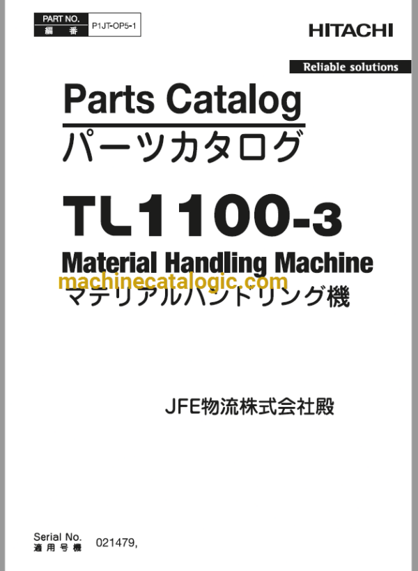 Hitachi TL1100-3 Parts Catalog