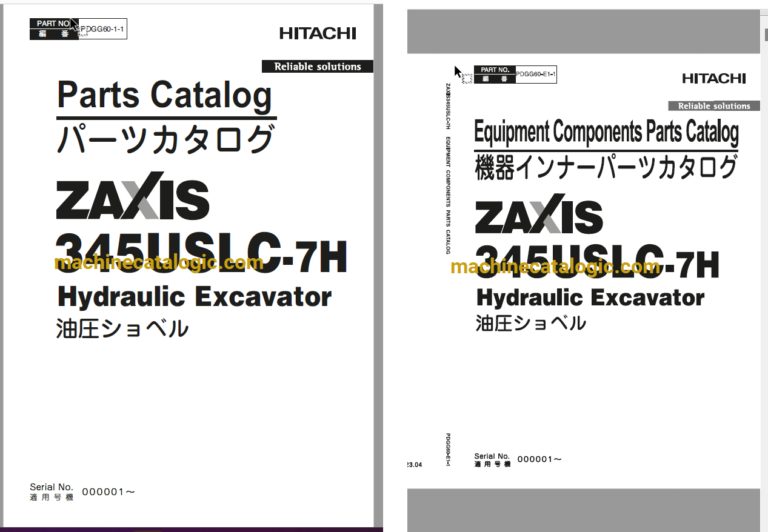 Hitachi ZX345USLC-7H Hydraulic Excavator Full Parts Catalog